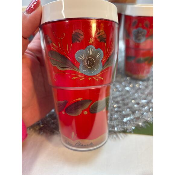 Scandinavian Floral Design 6 Insulated Tumblers Helen Blanck Retro Style Decor - Picture 6 of 9